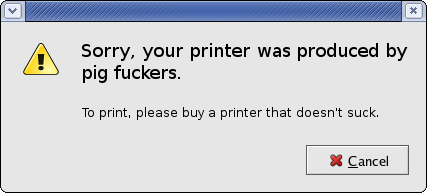 Don't buy printers from pig fuckers