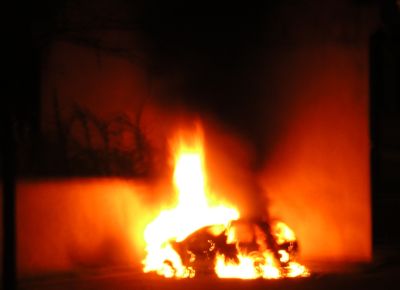 Burning car