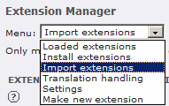 Drop down menu