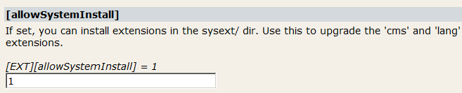 Item to change in the Install Tool